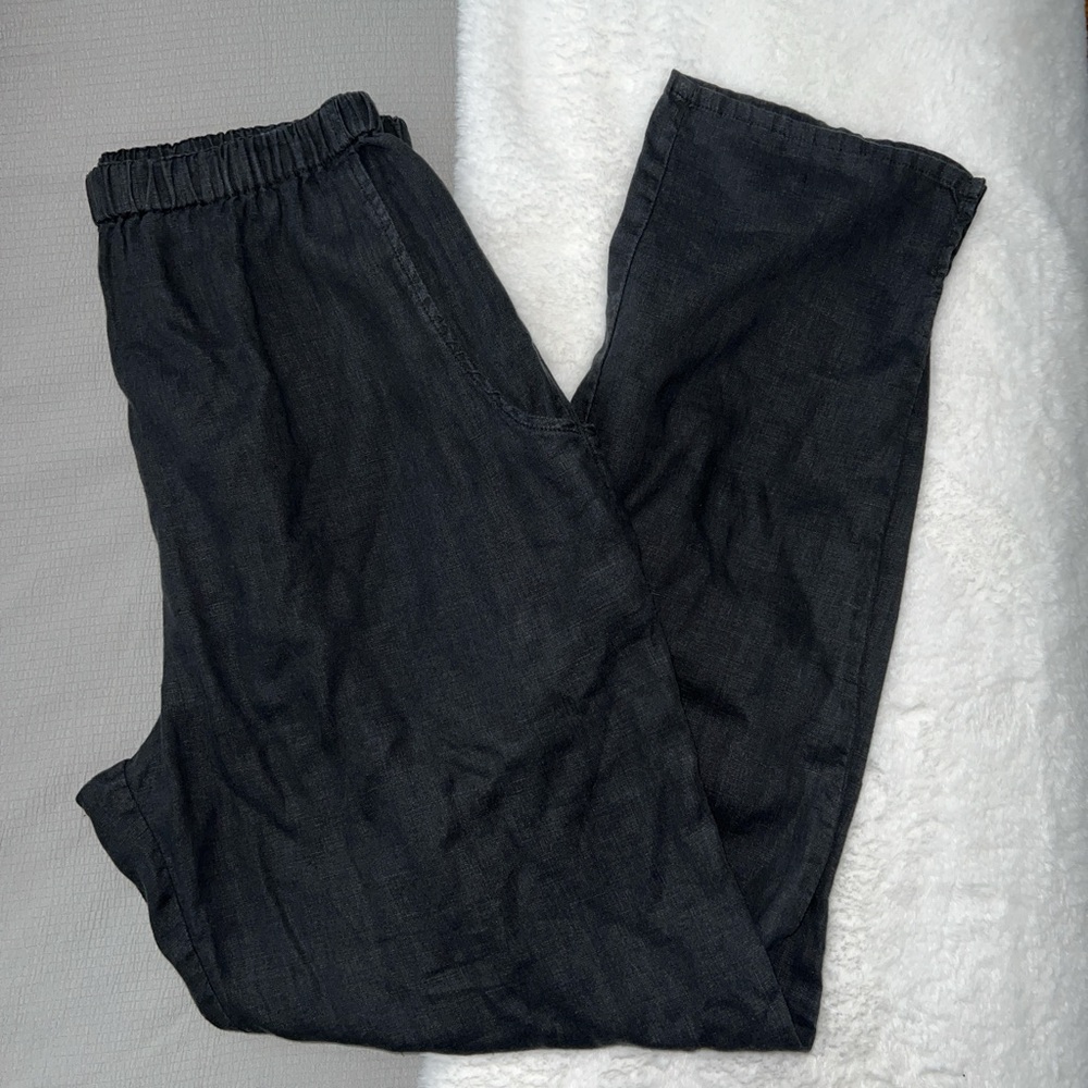 FLAX linen pants in black